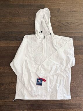 Champion Men’s White Hooded Windbreaker Jacket